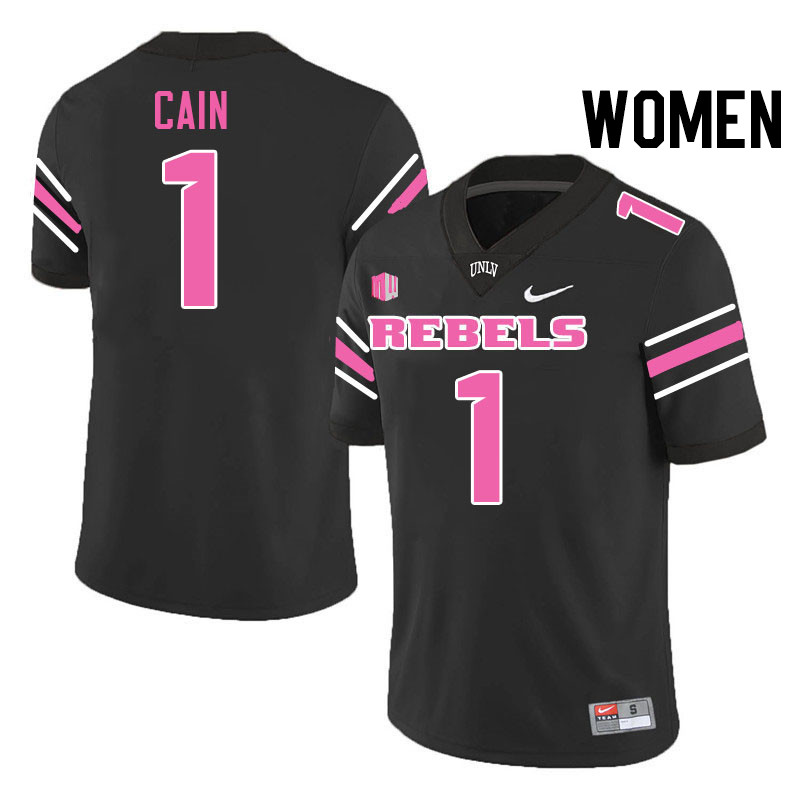 Women #1 Casey Cain UNLV Rebels College Football Jerseys Stitched-Black